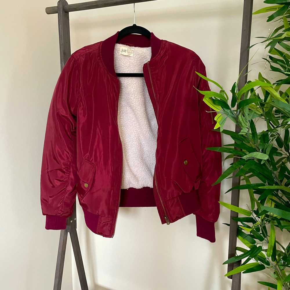 Burgundy Bomber Jacket